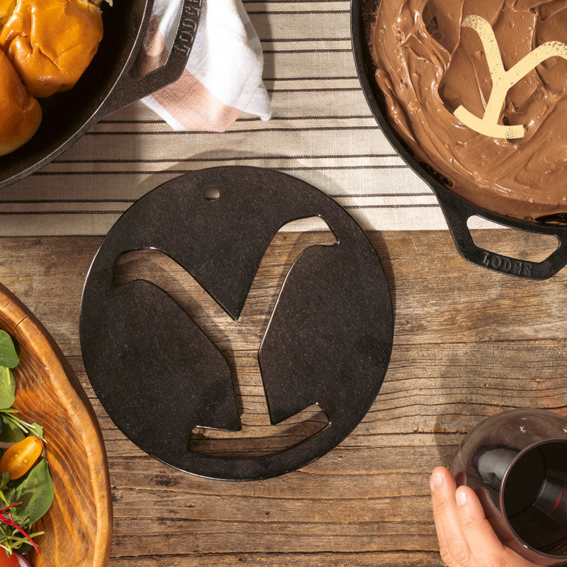 Yellowstone? 8 Inch Seasoned Cast Iron Power Y Trivet - Image 3